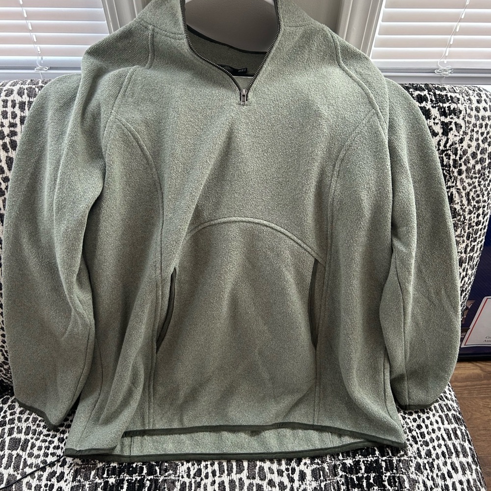 Women’s Doe & Rae Green Zip Up Sweater Cozy Fleece